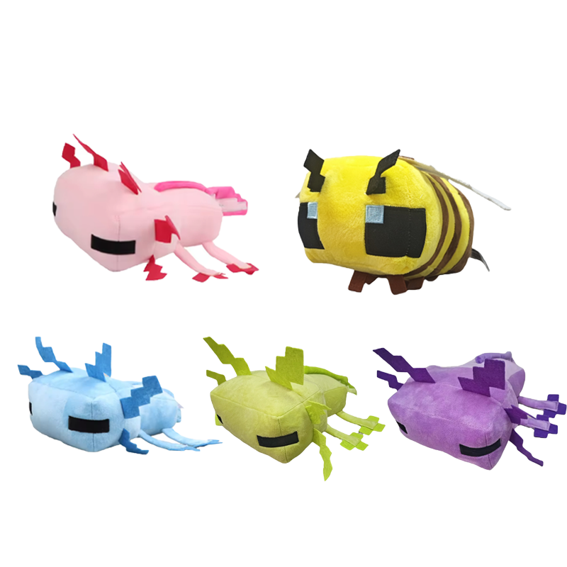 Kids Zombie Toys - Peluche di Axolotl, Ragno, Enderman, Lupo,