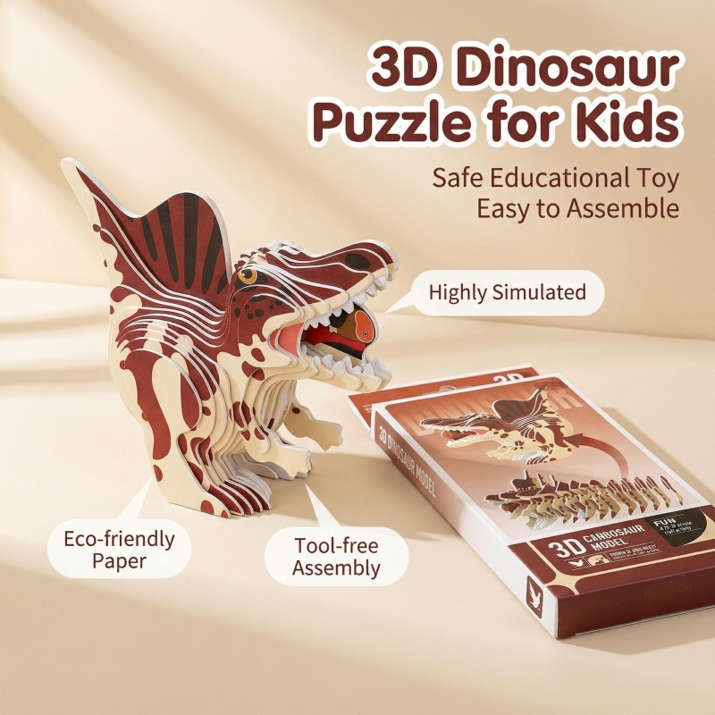 Set di 4 Puzzle 3D di Dinosaur - Dinosaur Figurine Set recensione e prezzo